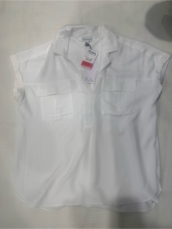 Rose & Olive Tops - (NWT) Rose&Olive White Short-Sleeve Utility Blouse